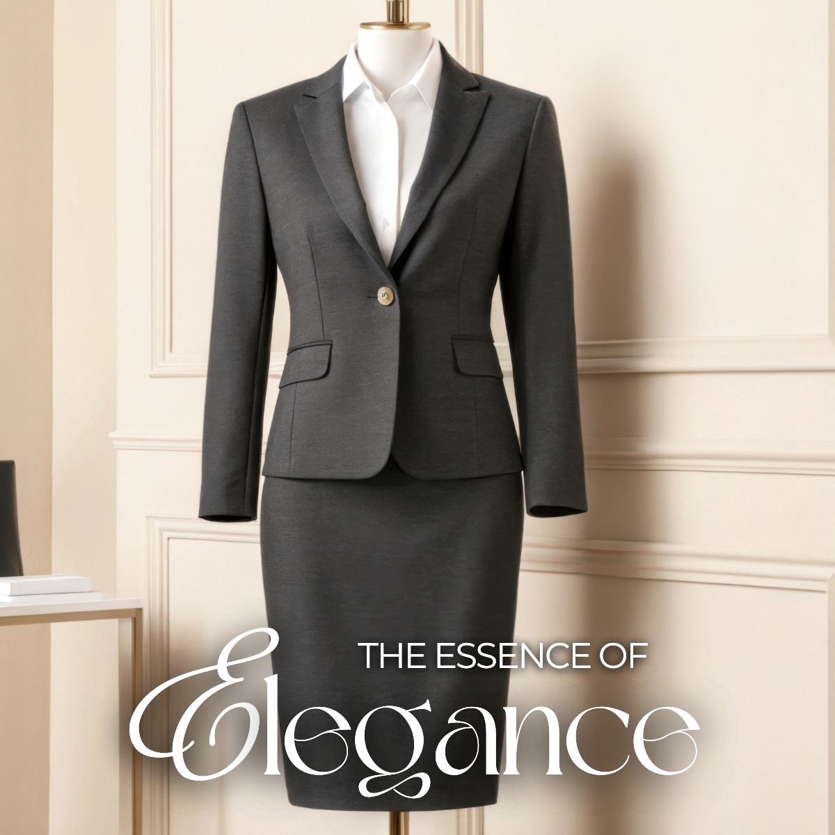 Women's Charcoal Skirt Suit